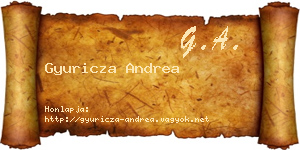Gyuricza Andrea névjegykártya